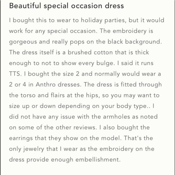 Anthropologie Embroidered Perennial Dress New Size 4 - Picture 9 of 13